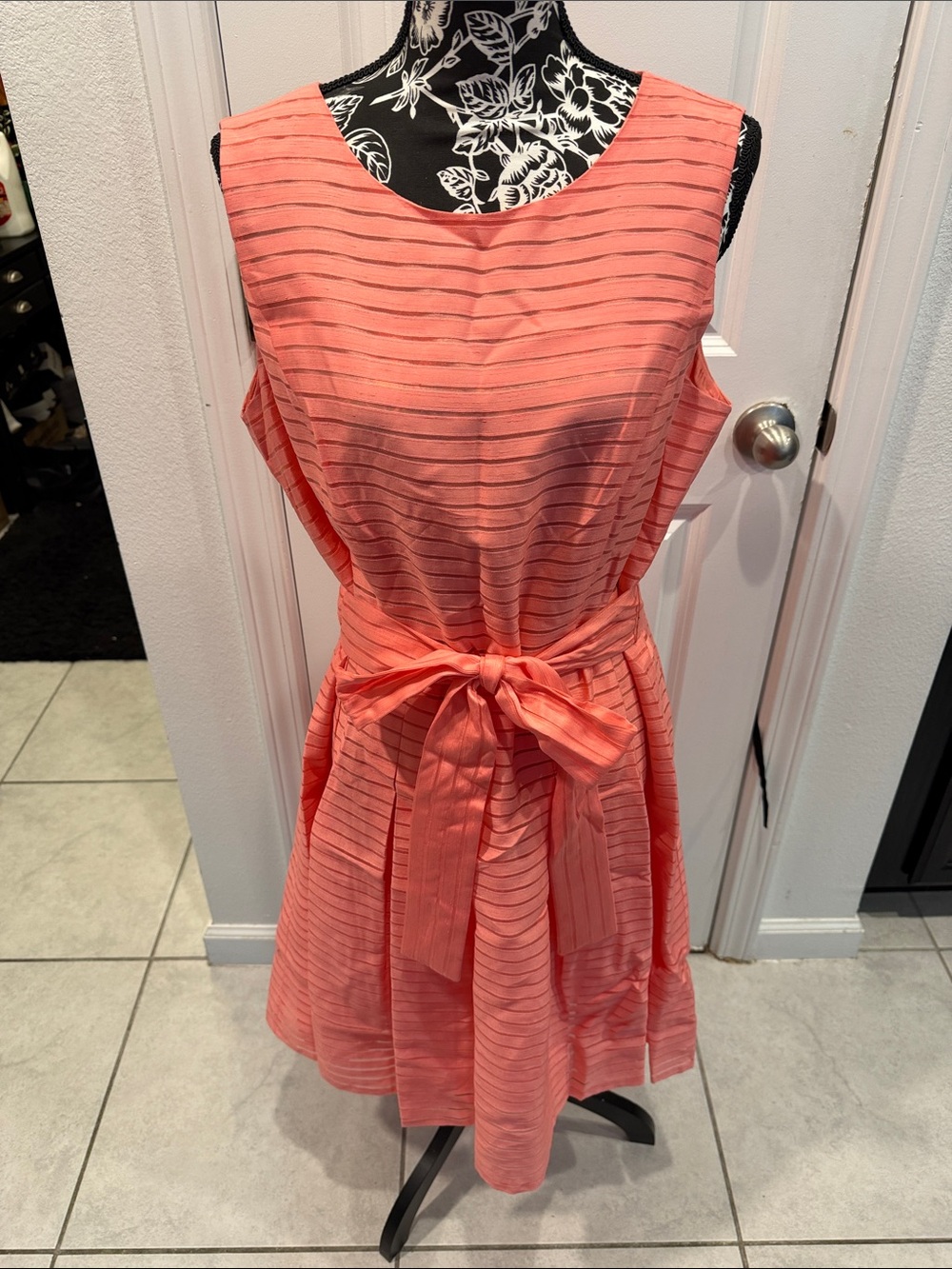 Tommy Hilfiger - Coral Sleeveless Tie-Waist Midi Dress